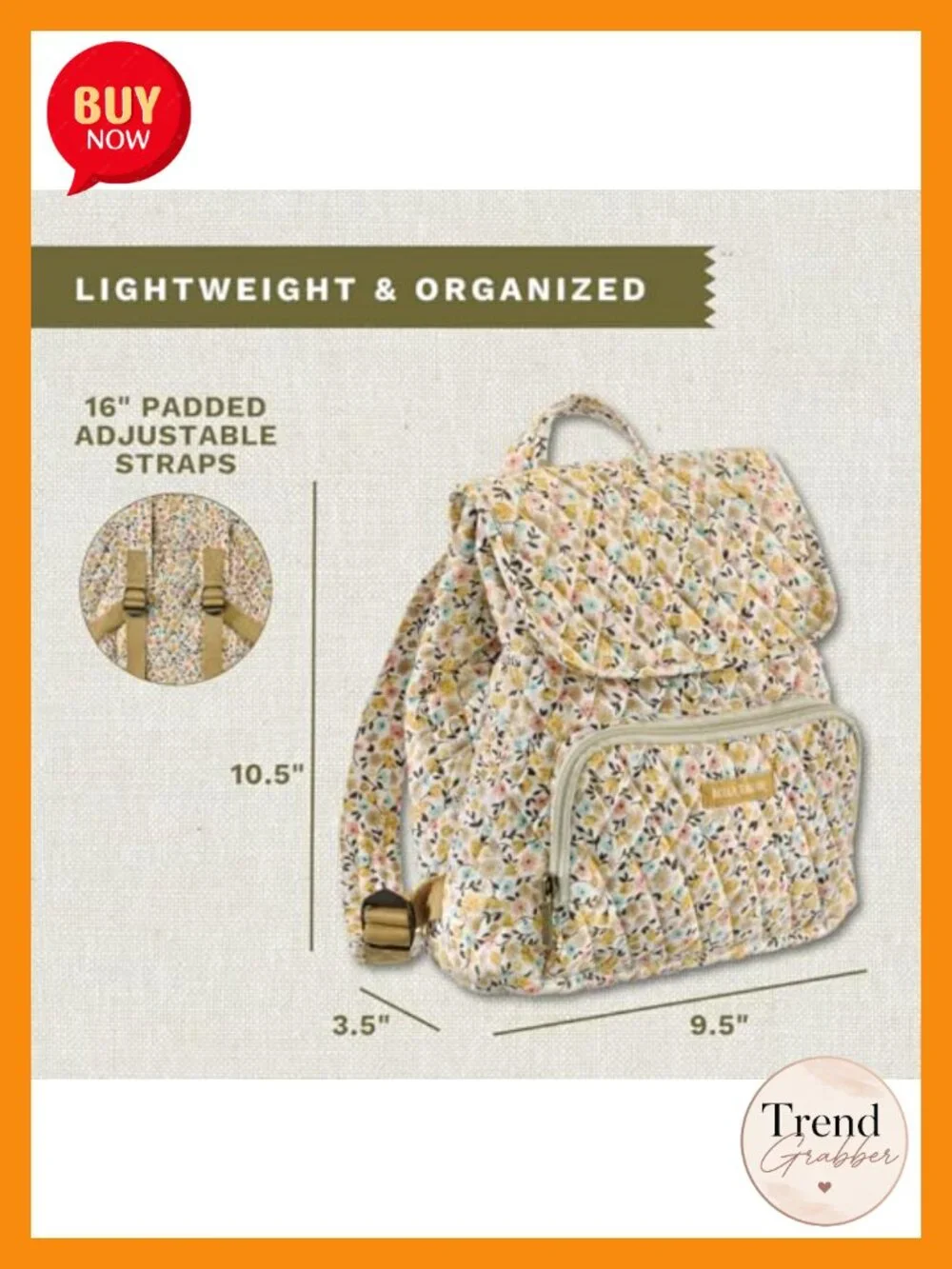 Quilted Cotton Mini Backpack Purse - Hands-Free Floral Bag for Women